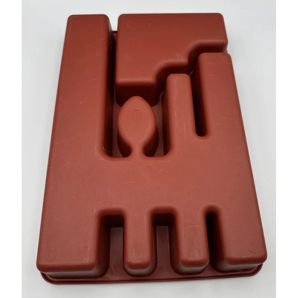 Vintage Rubbermaid Red‎ Orange #2921 Silverware Tray Flatware Drawer Organizer